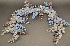 Blue, Iridescent, and Lavender Headpiece for Wedding or Special Occasion