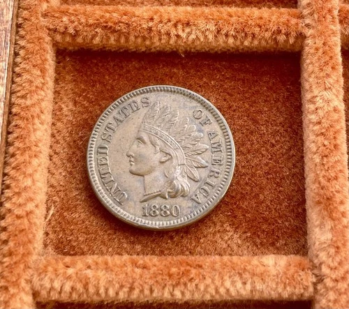 1880 Indian Head Cent | Choice AU | Chocolate Brown Luster | Original
