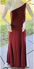 Maxi One Shoulder Dress Wine Color Size 8