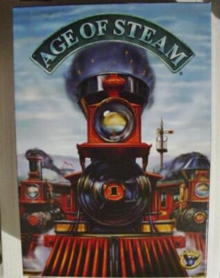 Eagle Games - Age of Steam + 3 Expansions + Deluxe Wooden Locomotives (NIB)