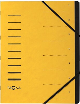 Pagna Ordnungsmappe A4 mit 7 Fächer gelb  Gummizug