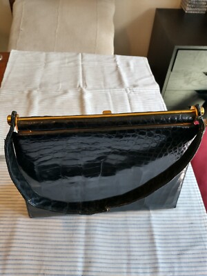 Caiman alligator purse, vintage.