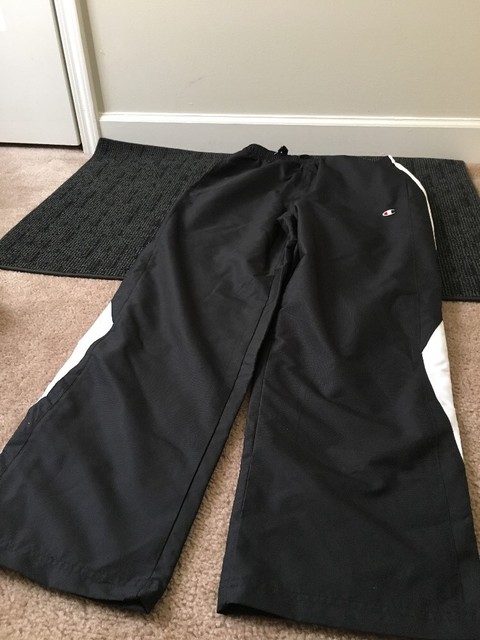Champion Men's Mesh Lined Nylon Pants Sz M Black ActiveWear Bottoms | eBay