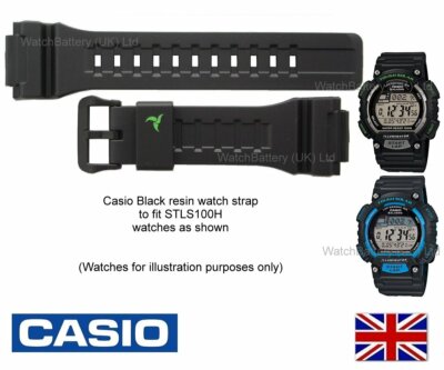 STL-S100H Casio Watch Strap Band for STL-S100H-1 STL-S100H-2 - 10462707 - BLACK