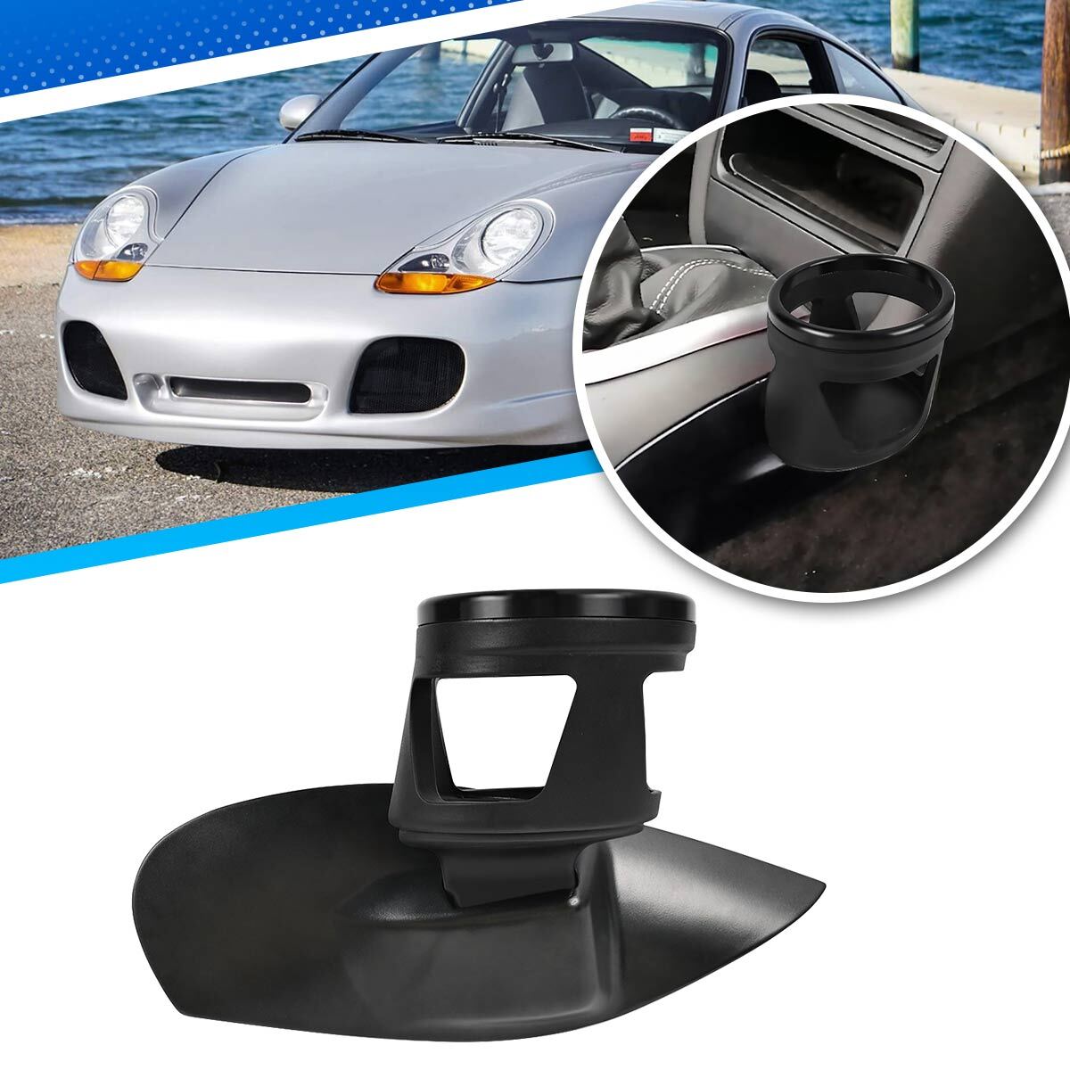 Center Console Tray Cup Holder w/ Storage for Porsche 996 Boxster