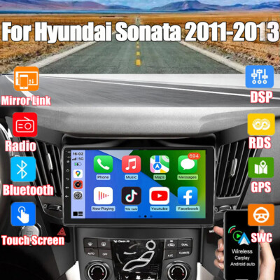 Car Stereo Radio For Hyundai Sonata 2011-2013 Carplay Android 13 GPS Navi
