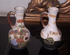 Asia arte orientale 2 piccole anfore giapponesi cloisonnè decorazioni a fiori