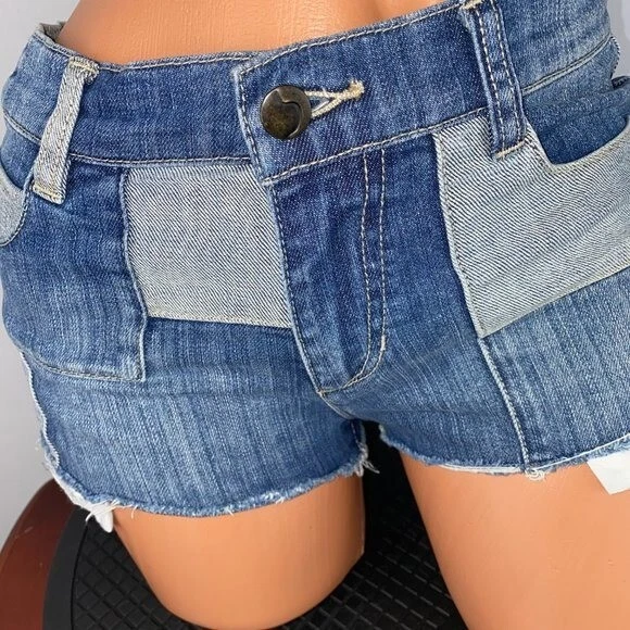 Joes Jeans Womens Jean Shorts Bohemian Patchwork Fringed Hem 24 - Image 3 of 4