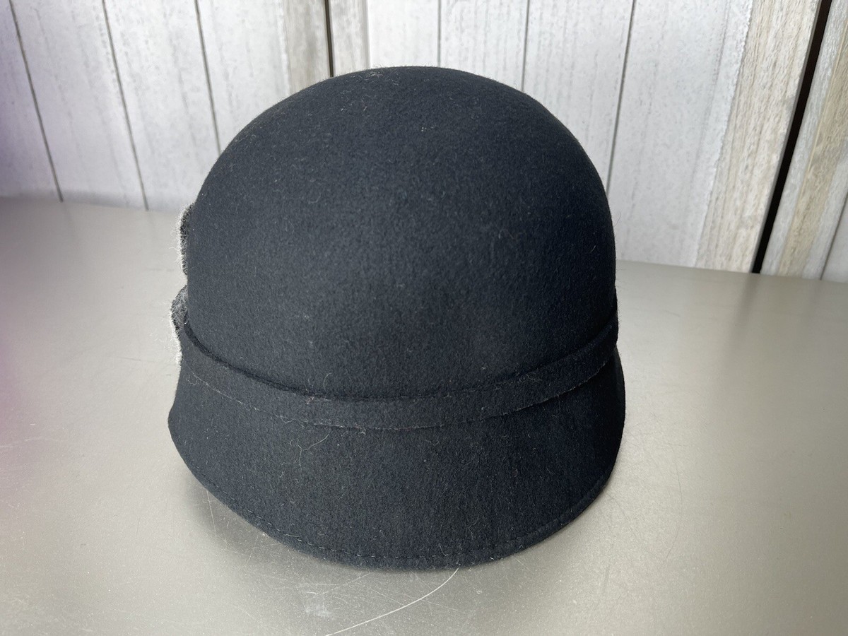 NWT Raffaello Bettini OS Black 1920s inspired Italian Wool Hat Italian Cloche Hat - Etsy Canada main image 4