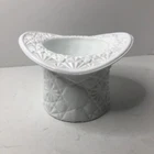 3.5" Tall Fenton Style Milk Glass Daisy & Button Top Hat Candy Dish Bowl Vintage