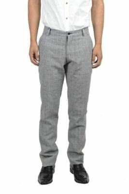 Dolce & Gabbana Linen Multi-Color Flat Front Dress Pants US 28 IT