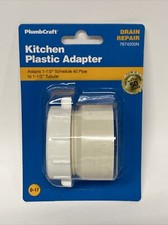 PlumbCraft Waxman 7674200N Kitchen Plastic Waste Adapter with Washer Nut New