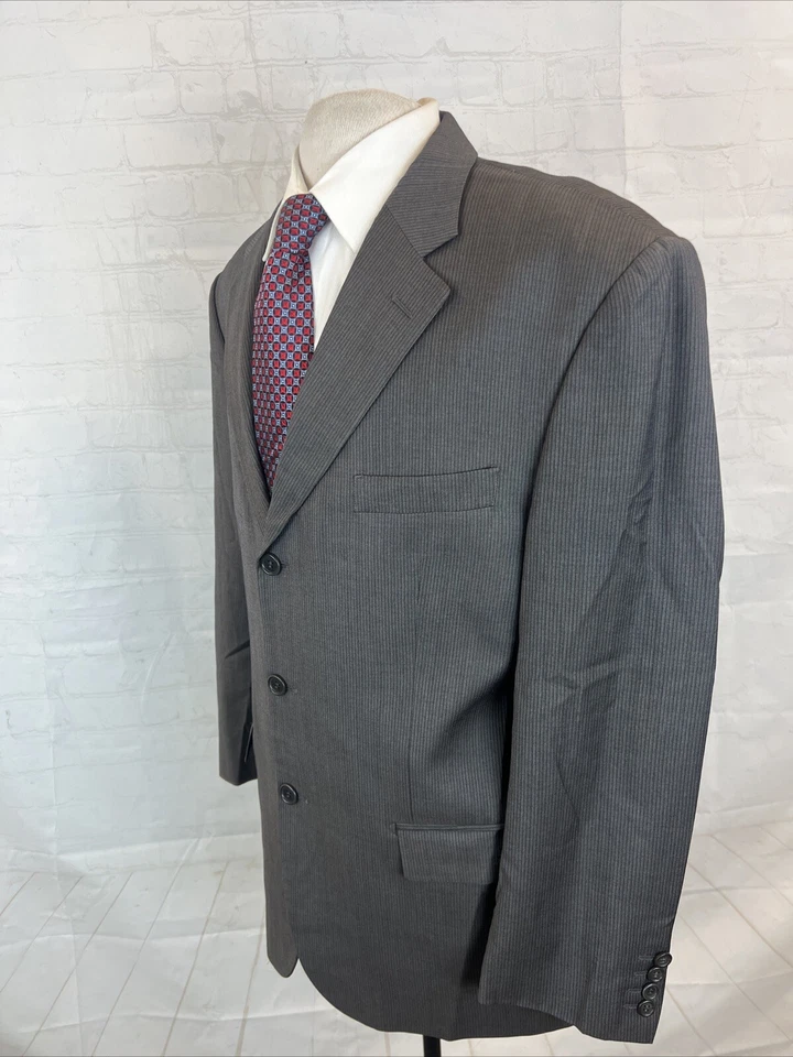 Костюм шерстяной мужской Principe коричневый в полоску 42R 34X30 1695 долл. США - Изображение 3 из 4