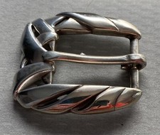 Vintage Western Woven Style Silver Plated Belt Buckle Made In Taiwan ROC 1994