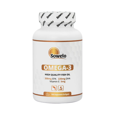 SOWELO OMEGA 3 1000mg Softgels EPA 330mg DHA 220mg Vitamin E 5mg | eBay