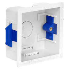 Dry Lining Back Box 1 or 2 Gang Circular  35mm White Electric Sockets  Switches