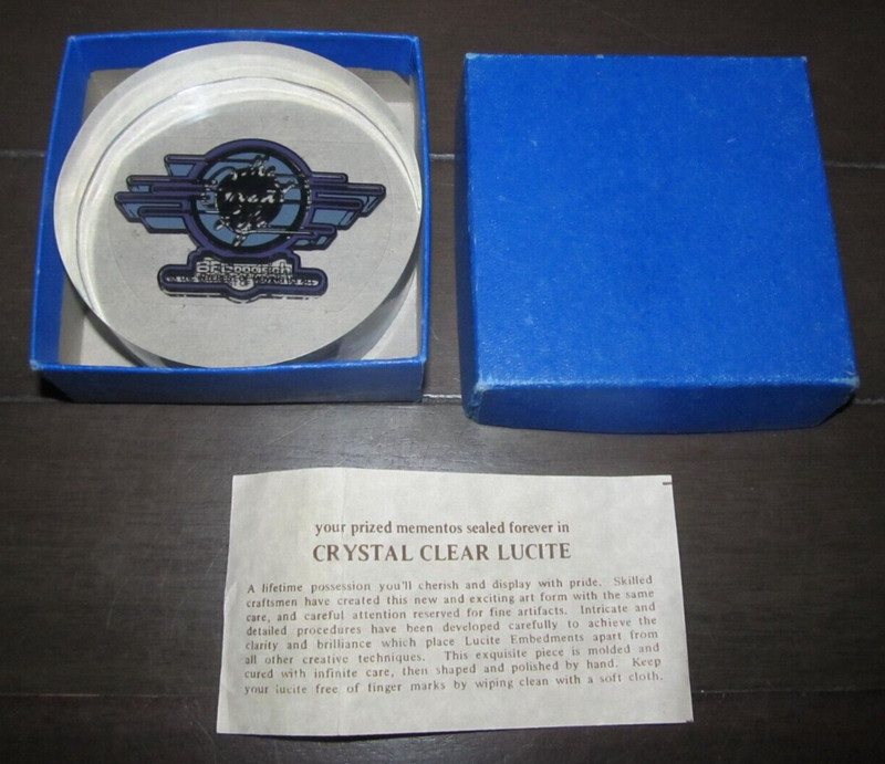 B.F. GOODRICH EMPLOYEE SERVICE AWARD CRYSTAL CLEAR LUCITE THE GREAT LIFE