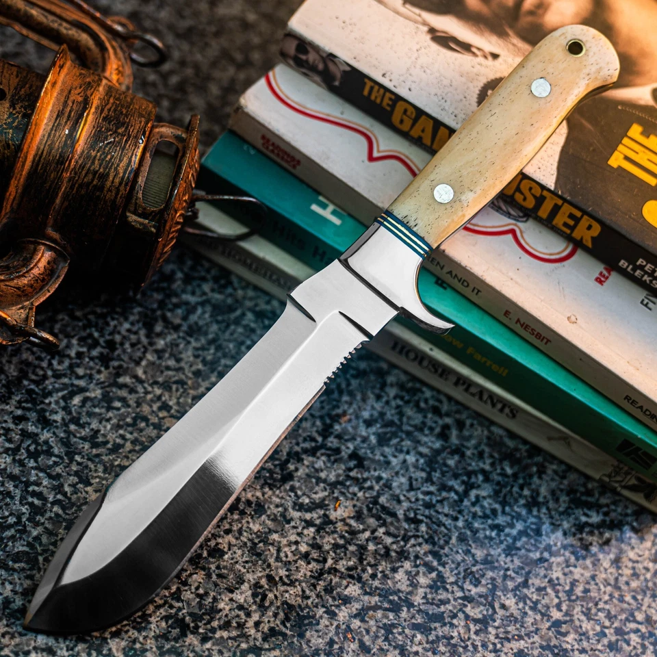 10.5" WILD BLADES CUSTOM HANDMADE HUNTING KNIFE COMBAT FIXED BLADE MILITARY - Image 2 of 4