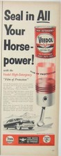 Vintage 1950s Veedol Motor Oil Print Ad Tydol Classic Cars