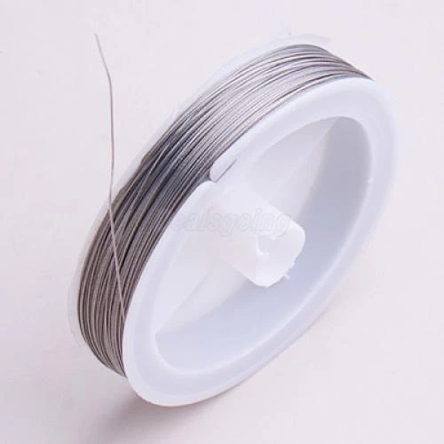 90M Flexible Silver Jewelry Cord Tiger Tail Beading Wire 0.45MM