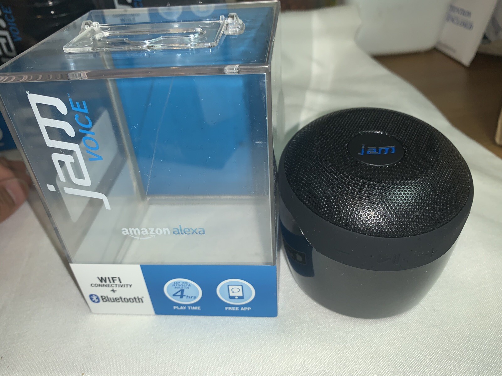 jam voice portable wifi and bluetooth speaker with amazon alexa