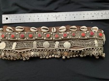 Yemen Headband Hat Silver Coral Cowrie Ottoman Chain Rare Find