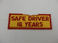 Vintage Shell Oil 18 Years Safe Driver Gasoline Auto Related Patch BIS