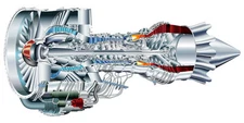 PRATT AND WHITNEY PW6000 TURBINE ENGINE CUTAWAY POSTER PRINT 18x36 9MIL PAPER