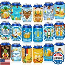 SEPGLITTER Oktoberfest Can Cooler Sleeves, 18pcs Oktoberfest 12 oz Cold Drink