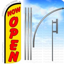 NOW OPEN - Windless Swooper Feather Flag 15' KIT Banner Sign - yq