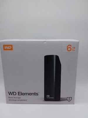 Western Digital Elements WDBWLG0060HBK-NESN 6 TB,External,5400 RPM,3.5 inch Hard