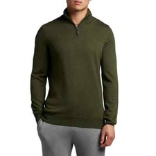 NEW Lyle  Scott Men's Tonal Eagle 1/4 Zip Knit Golf Pullover Green KN1771ES Med