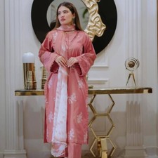 New Launch Dusty Pink Roman Silk Salwar Kameez And Dupatta For Wedding  Party