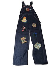 Vintage Sears Tradewear Union Made Denim Overalls 30 X 31  Embroidered  Patches