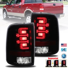 Smoke LED Sequential Tail Lights For 2004-2008 Ford F-150 Styleside Rear Lamps