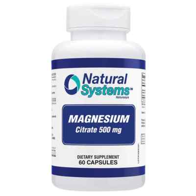 NATURAL SYSTEMS MAGNESIUM CITRATE 500 mg Max Absorption  VITAMIN B12 B6 60 CAPS