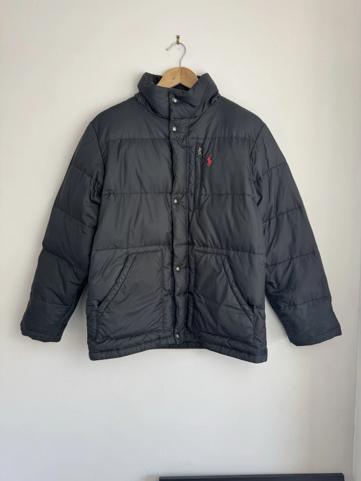 Polo Ralph Lauren | Black Puffer Jacket | Red Pony Logo | Youth XL (20)