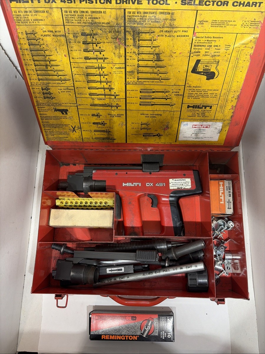 HILTI DX 451 POWDER ACTUATED TOOL F-77166 With Extras | eBay
