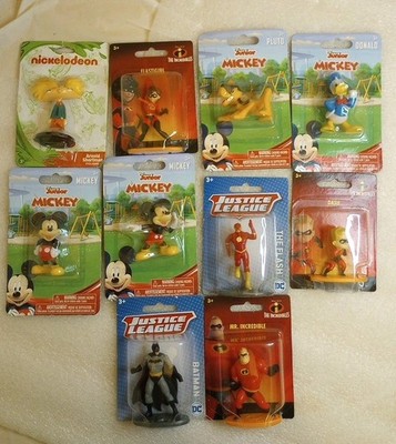 Mini Figures Lot 10 Different Cake Toppers Lot Batman The Flash Mickey Arnold +