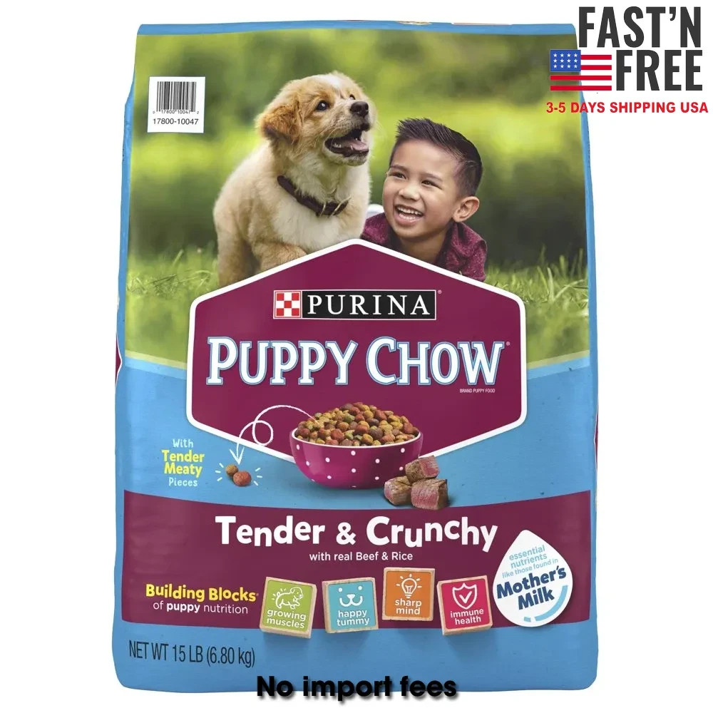 Purina Puppy Chow Dry Dog Food, High Protein Tender & Crunchy 15 lb Bag