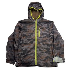 Free Country Boys Camo Hooded Fleece Lined Jacket Bark Neon XL 18/20