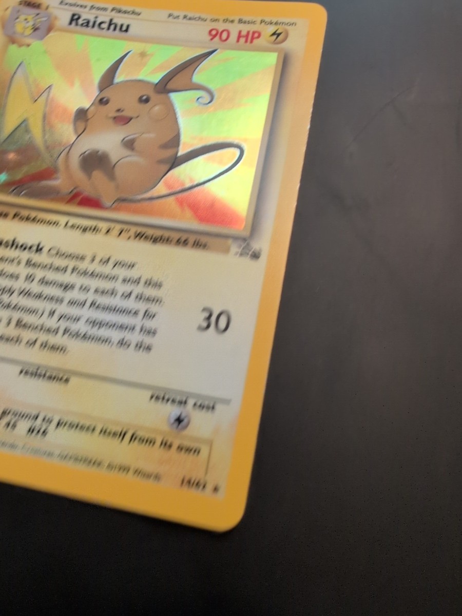 Pokemon Raichu Fossil Holo Edition Rare #14/62 NM 90 HP | eBay