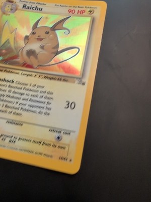 Pokemon Raichu Fossil Holo Edition Rare #14/62 NM 90 HP | eBay