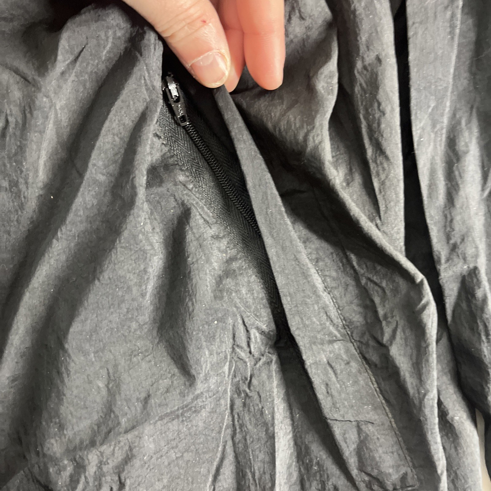 Vintage Reebok Black Full Zip Packable Hood Windbreaker Drawstrings, Size XXL thumbnail 5