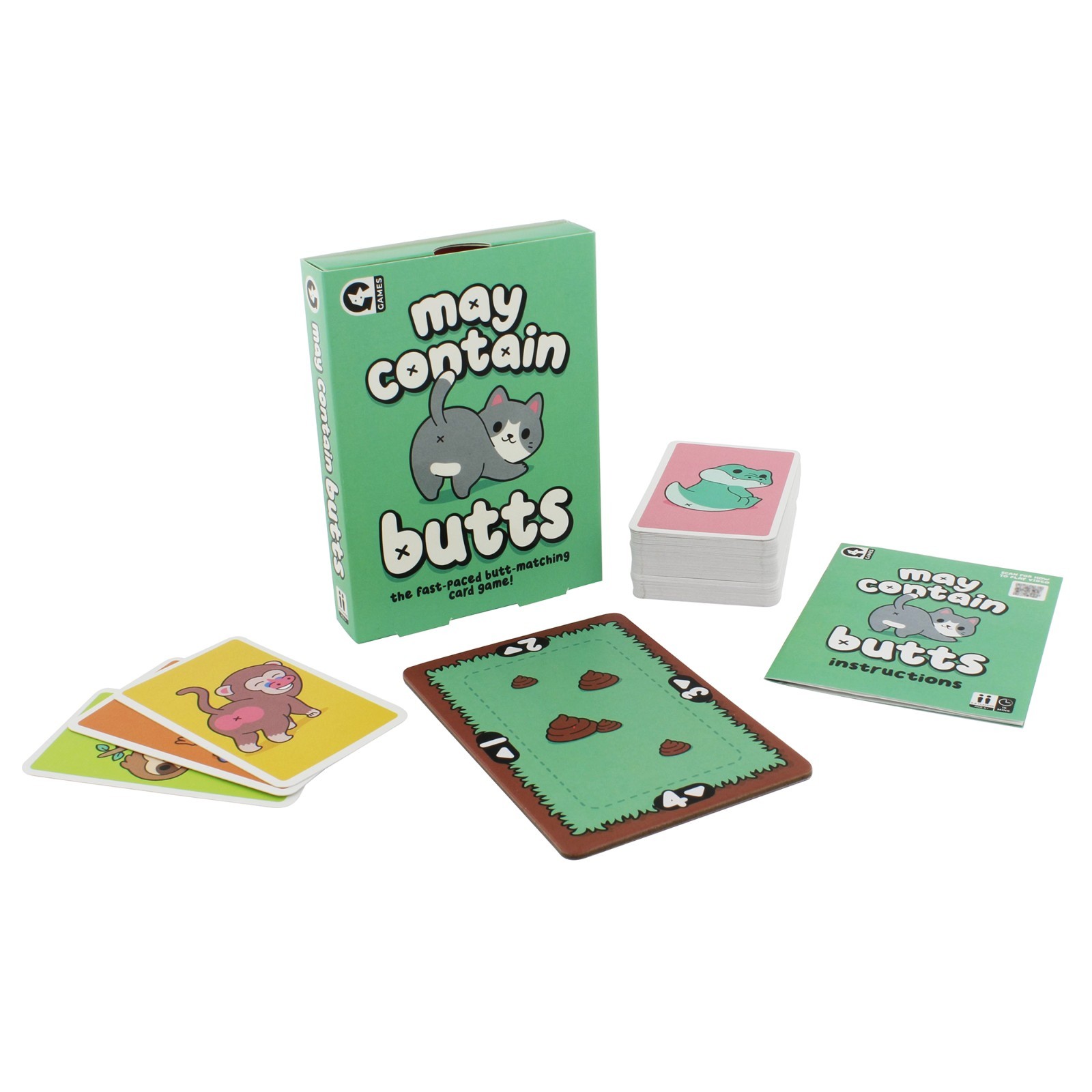 Ginger Fox May Contain Butts Card Game | Fun Matching Pairs Family Game Ages 8+