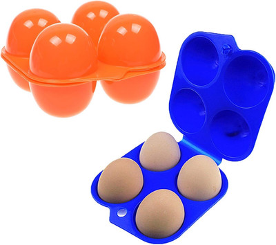 2 pieces Plastic Portable Camping 4 Eggs Carrier Container Case Outdoor Egg Box