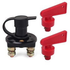 Battery Disconnect Switch with Keys, 12V-24V Battery Kill Switch for Marine Boat