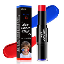 Dual-Ended Face Body Paint Stick - Red  Blue Cream-Blendable for Halloween