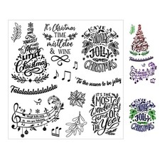 Christmas Sentiment Clear Stamps for Card Making or Journaling Christmas Tree...
