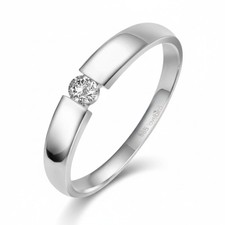 Spannring Brillant 0,10ct 585 Weißgold Ring Damen Größen 52-58